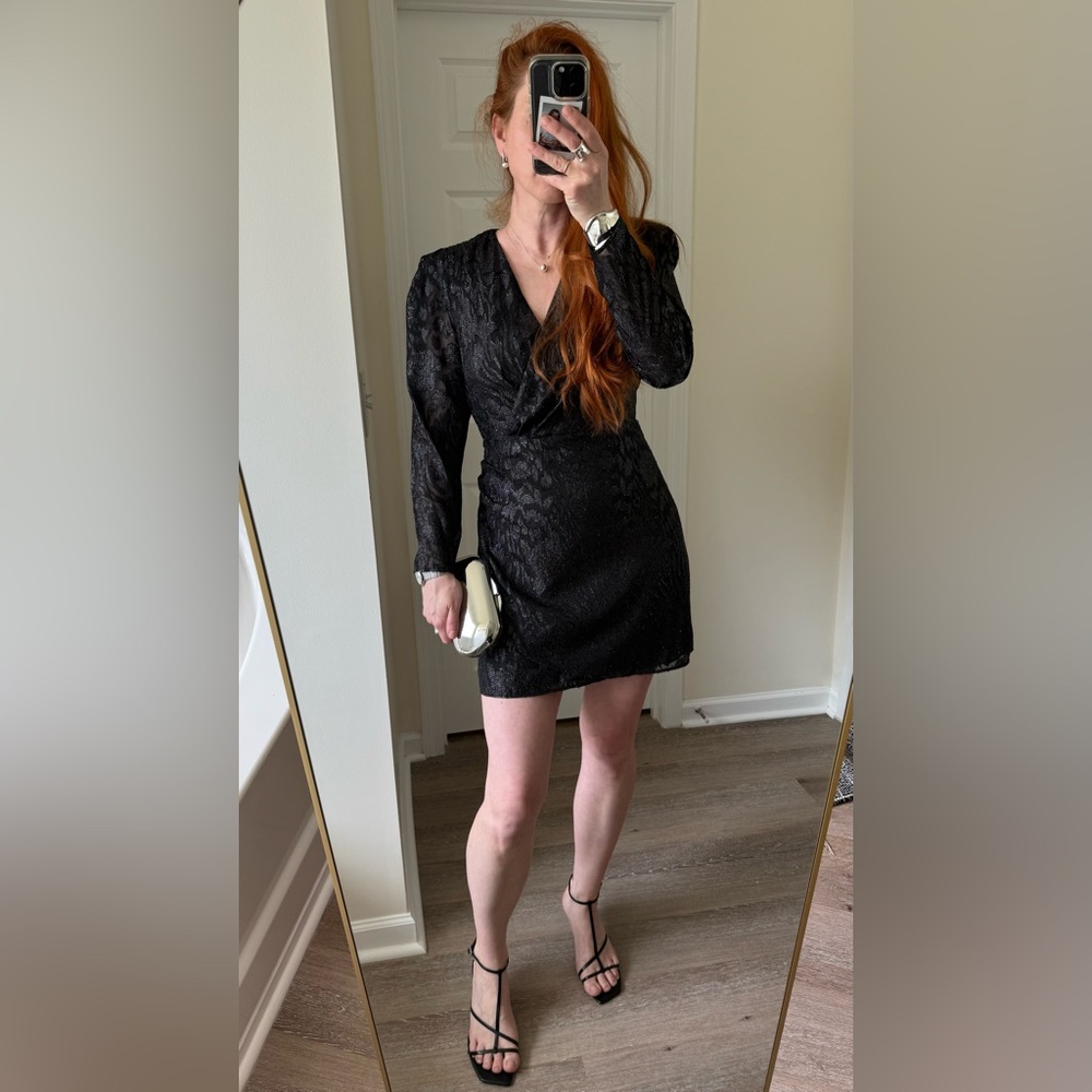 MANGO NWT Black Lace mini Dress -size M